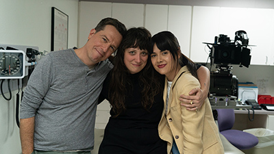 Ed Helms, Nikole Beckwith, and Patti Harrison